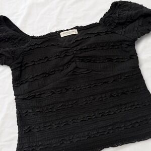 Good Days Project Black Off Shoulder Ruffle Lace Top Whimsigoth Goth S